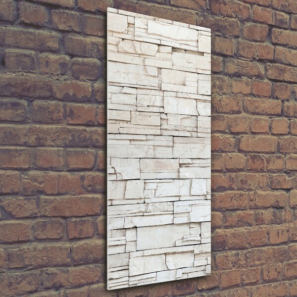 Cuadro decorativo en cristal con canto pulido vertical Muro de piedra