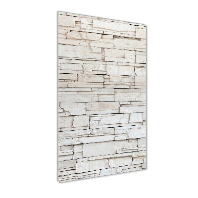Cuadro decorativo en cristal con canto pulido vertical Muro de piedra