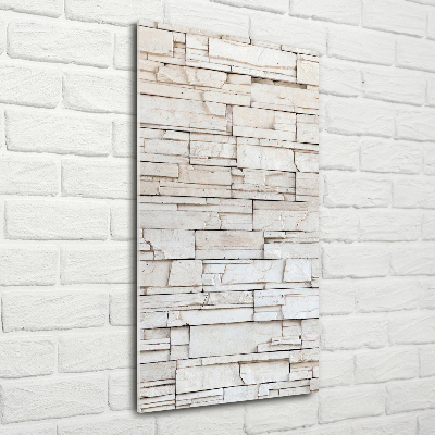 Cuadro decorativo en cristal con canto pulido vertical Muro de piedra