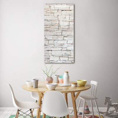 Cuadro decorativo en cristal con canto pulido vertical Muro de piedra