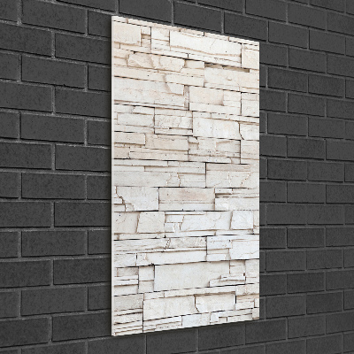 Cuadro decorativo en cristal con canto pulido vertical Muro de piedra