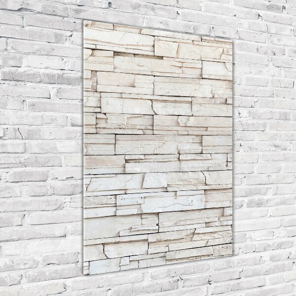 Cuadro decorativo en cristal con canto pulido vertical Muro de piedra