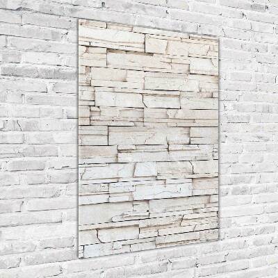 Cuadro decorativo en cristal con canto pulido vertical Muro de piedra
