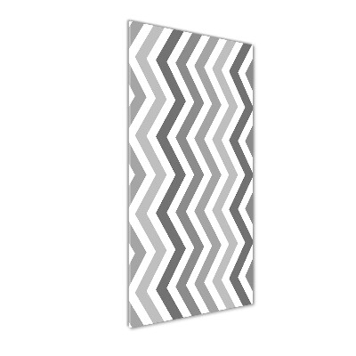 Fotocuadro de cristal elegante para hogar vertical Zigzags grises