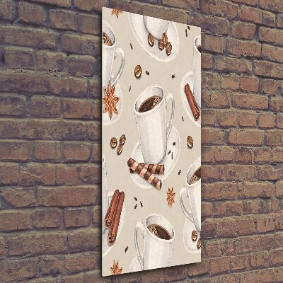 Fotocuadro de cristal elegante para hogar vertical Una taza de café