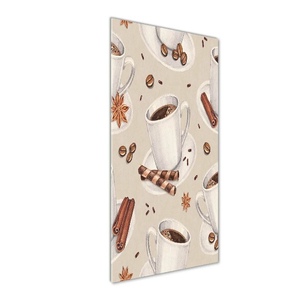 Fotocuadro de cristal elegante para hogar vertical Una taza de café