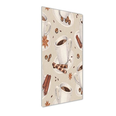 Fotocuadro de cristal elegante para hogar vertical Una taza de café