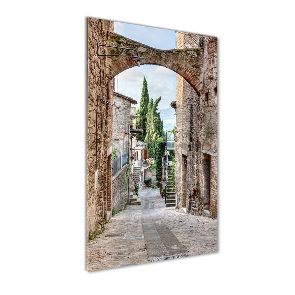 Fotocuadro de cristal elegante para hogar vertical calles italianas