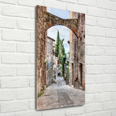 Fotocuadro de cristal elegante para hogar vertical calles italianas