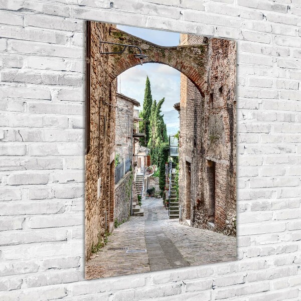 Fotocuadro de cristal elegante para hogar vertical calles italianas