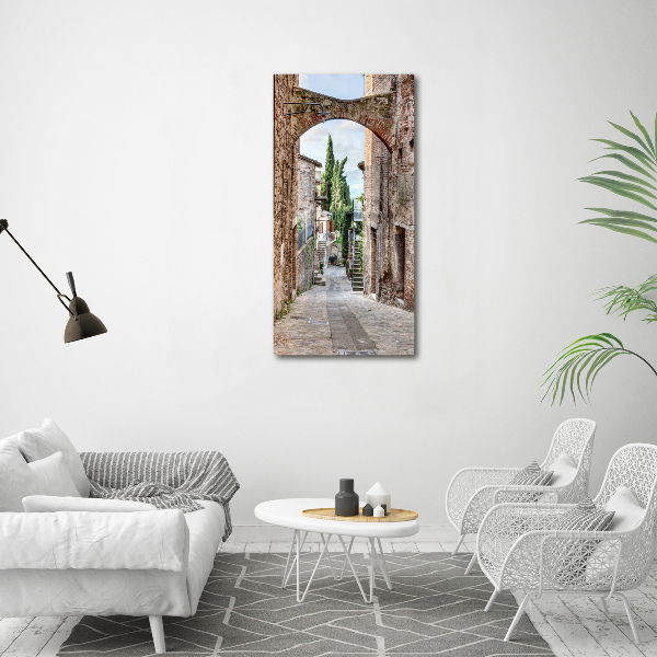 Fotocuadro de cristal elegante para hogar vertical calles italianas