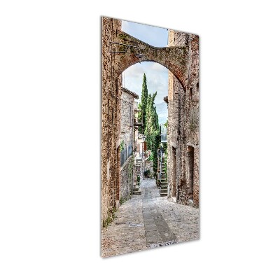 Fotocuadro de cristal elegante para hogar vertical calles italianas