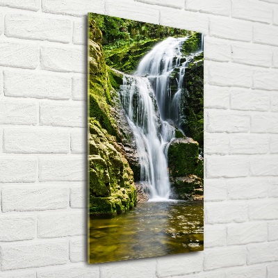 Fotocuadro de cristal elegante para hogar vertical Cascada