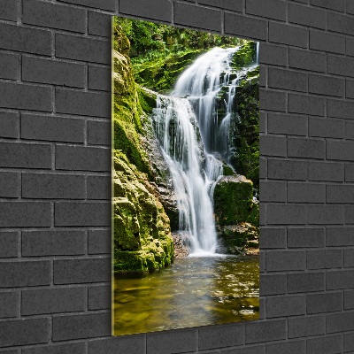 Fotocuadro de cristal elegante para hogar vertical Cascada