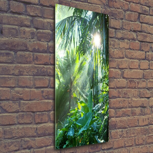 Cuadro decorativo en cristal con canto pulido vertical Selva