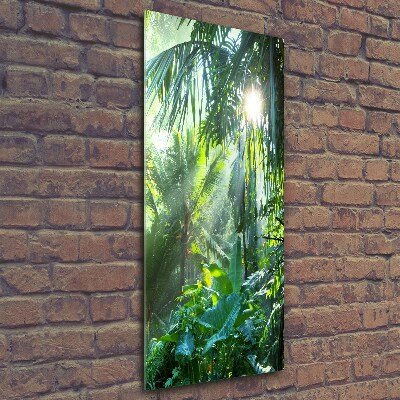 Cuadro decorativo en cristal con canto pulido vertical Selva