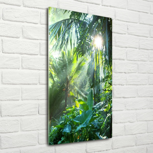 Cuadro decorativo en cristal con canto pulido vertical Selva