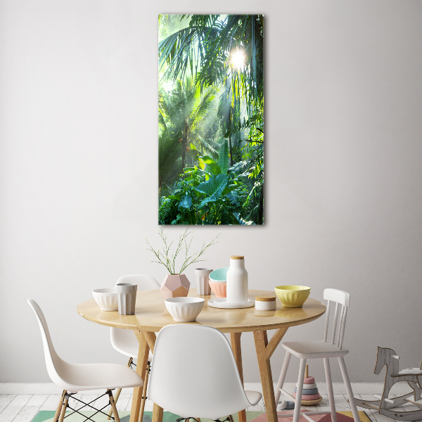 Cuadro decorativo en cristal con canto pulido vertical Selva