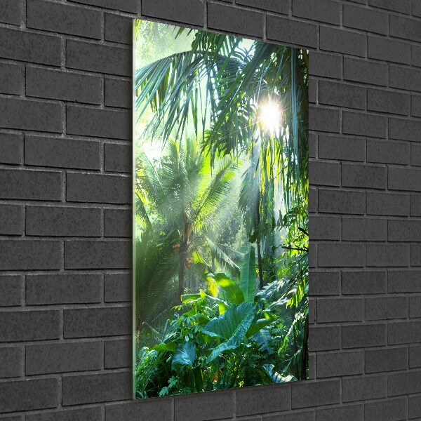 Cuadro decorativo en cristal con canto pulido vertical Selva
