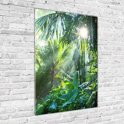 Cuadro decorativo en cristal con canto pulido vertical Selva