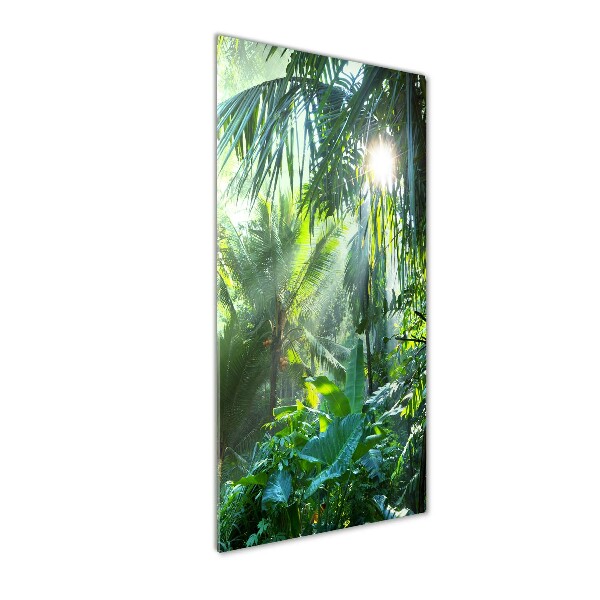 Cuadro decorativo en cristal con canto pulido vertical Selva