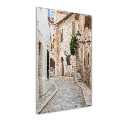 Cuadro de cristal moderno efecto brillo vertical Calles en España