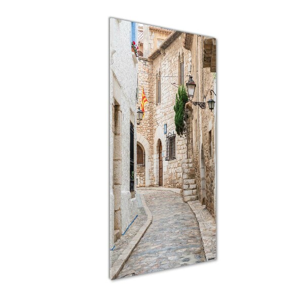 Cuadro de cristal moderno efecto brillo vertical Calles en España