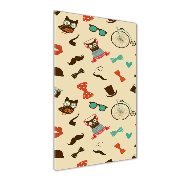 Cuadro de cristal moderno efecto brillo vertical Gafas de bicicleta con forma de búho