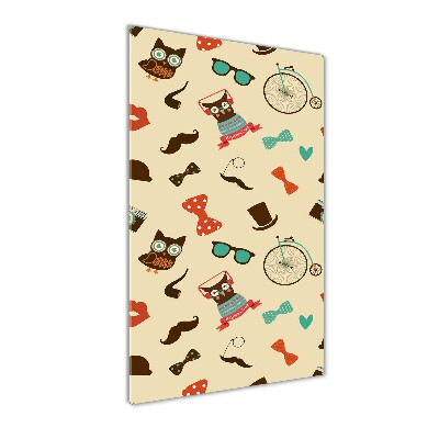 Cuadro de cristal moderno efecto brillo vertical Gafas de bicicleta con forma de búho