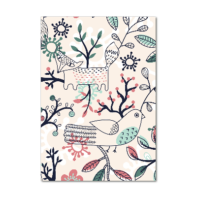 Cuadro de vidrio templado 4mm para pared vertical Animales y flores