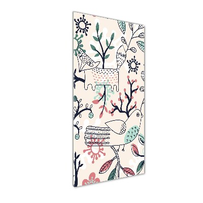 Cuadro de vidrio templado 4mm para pared vertical Animales y flores