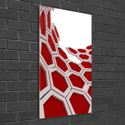 Cuadro de vidrio templado 4mm para pared vertical Abstracción 3D