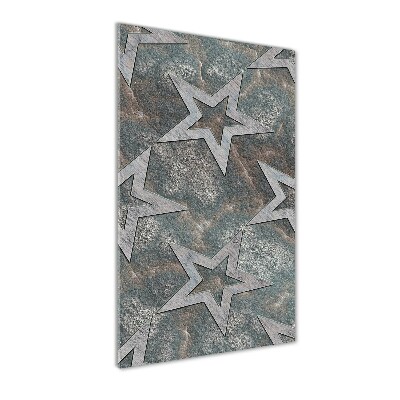 Cuadro decorativo en cristal con canto pulido vertical Estrellas de piedra