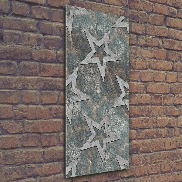 Cuadro decorativo en cristal con canto pulido vertical Estrellas de piedra