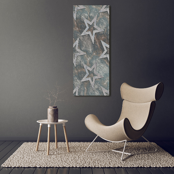 Cuadro decorativo en cristal con canto pulido vertical Estrellas de piedra