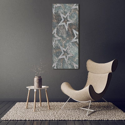 Cuadro decorativo en cristal con canto pulido vertical Estrellas de piedra