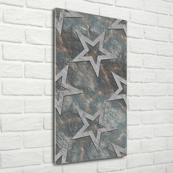 Cuadro decorativo en cristal con canto pulido vertical Estrellas de piedra