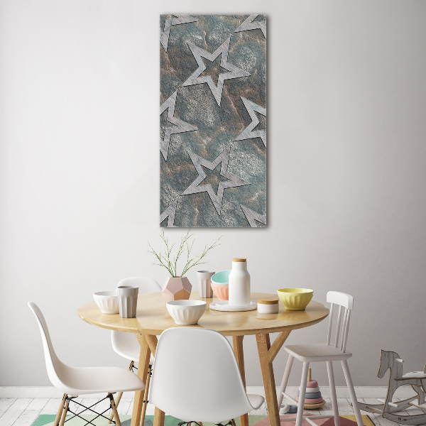 Cuadro decorativo en cristal con canto pulido vertical Estrellas de piedra