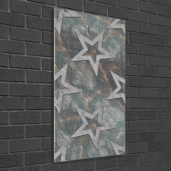 Cuadro decorativo en cristal con canto pulido vertical Estrellas de piedra