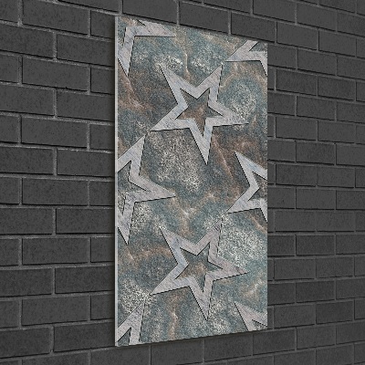 Cuadro decorativo en cristal con canto pulido vertical Estrellas de piedra