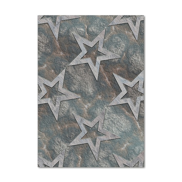 Cuadro decorativo en cristal con canto pulido vertical Estrellas de piedra