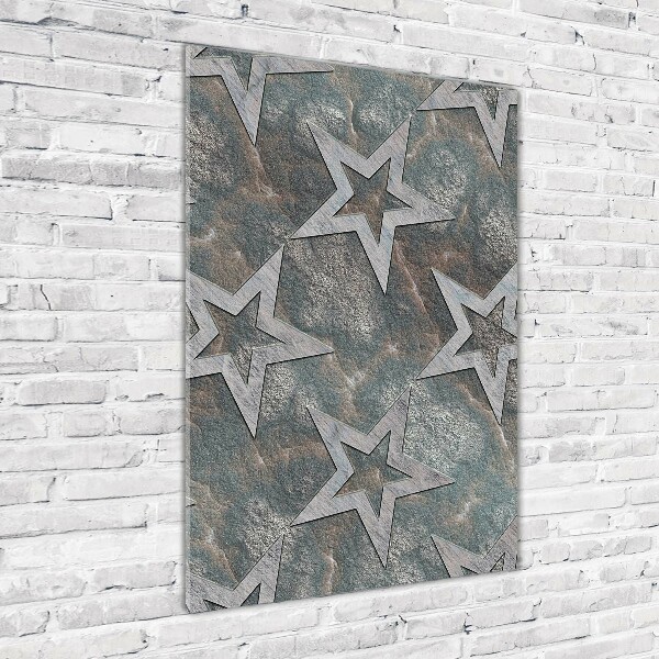Cuadro decorativo en cristal con canto pulido vertical Estrellas de piedra