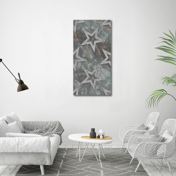 Cuadro decorativo en cristal con canto pulido vertical Estrellas de piedra