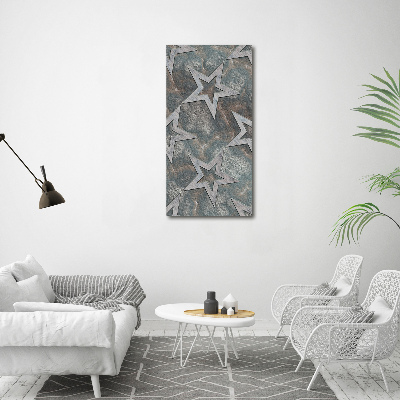 Cuadro decorativo en cristal con canto pulido vertical Estrellas de piedra