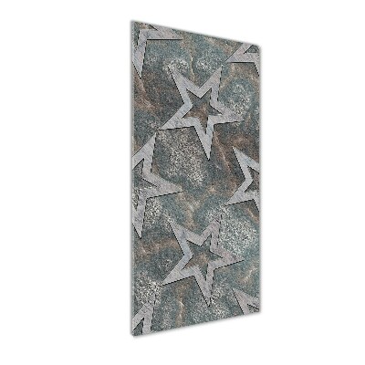 Cuadro decorativo en cristal con canto pulido vertical Estrellas de piedra