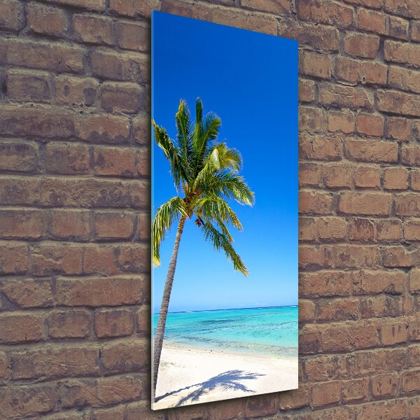 Cuadro de cristal moderno efecto brillo vertical Playa tropical