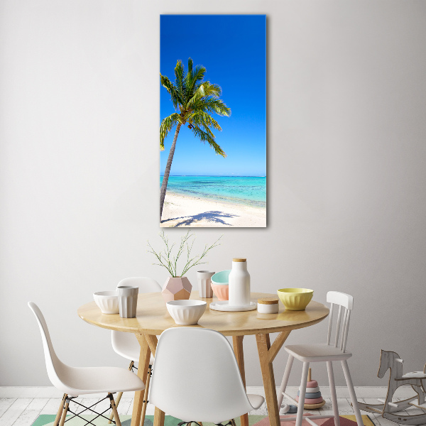 Cuadro de cristal moderno efecto brillo vertical Playa tropical