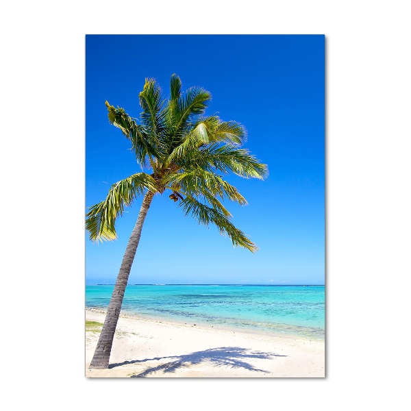 Cuadro de cristal moderno efecto brillo vertical Playa tropical