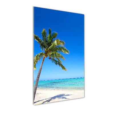 Cuadro de cristal moderno efecto brillo vertical Playa tropical