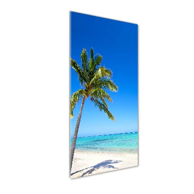 Cuadro de cristal moderno efecto brillo vertical Playa tropical